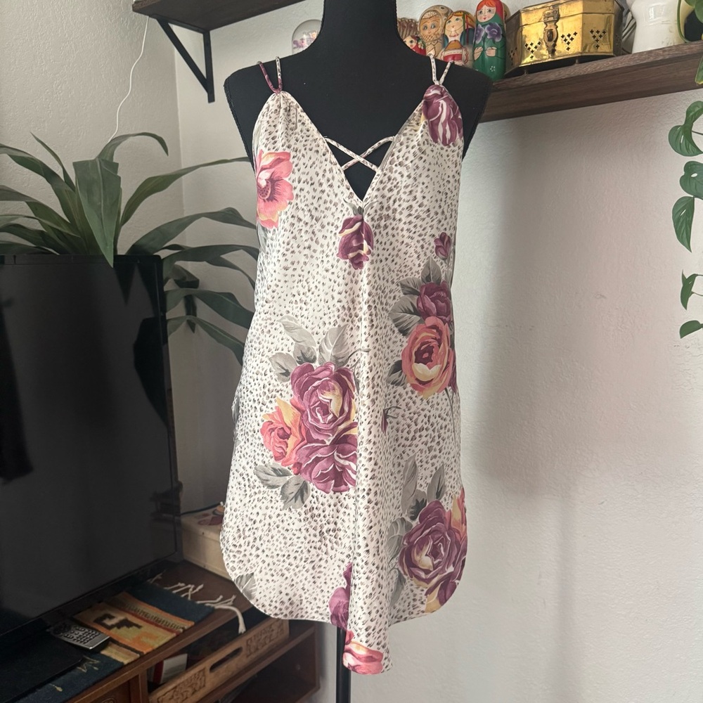 Vintage Deadstock Floral Spaghetti Strap Slip Dress - NWT